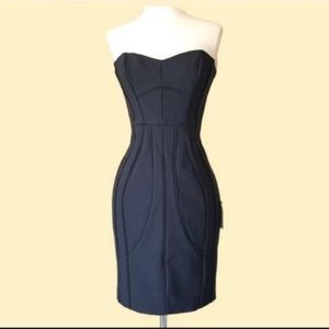 Laundry by Shelli Segal, Black Bodycon Scuba Corset Dress, Size 2